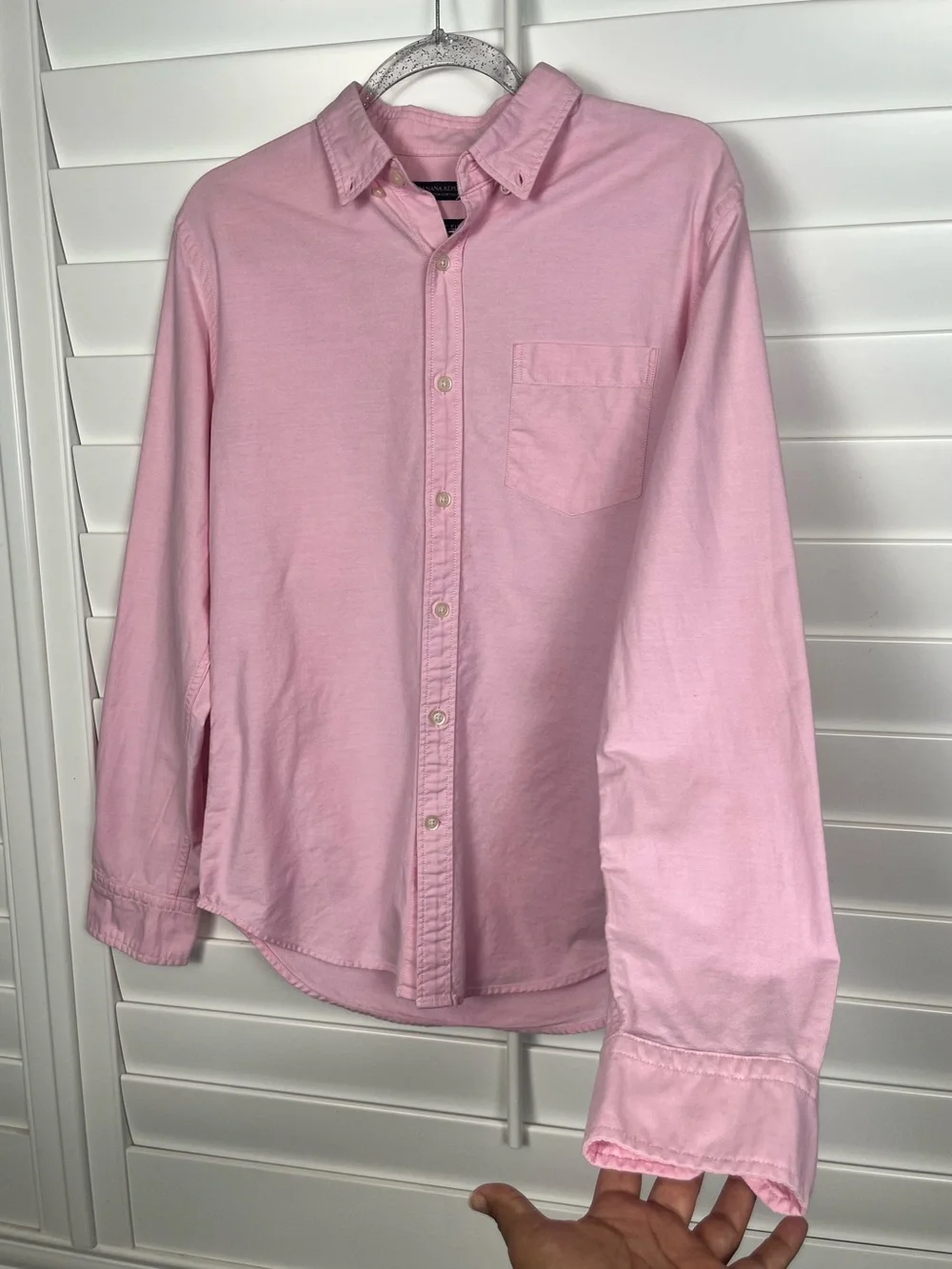 Banana Republic Pink Long-Sleeve Button-Down Shirt Size Small